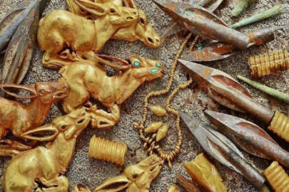 Kazakistan'da, Saka Türklerine ait 2800 yıllık altın mücevherler bulundu