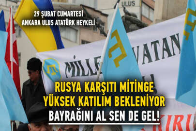 Ankara'da Rusya'ya karşı Kırım mitingine çok sayıda katılım bekleniyor