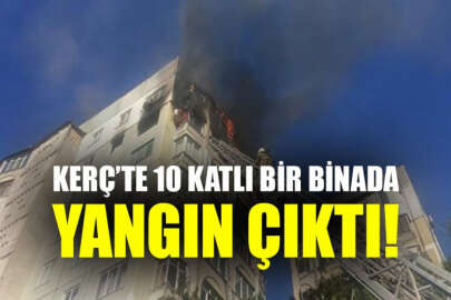 Kerç’te 10 katlı bir binada yangın çıktı!