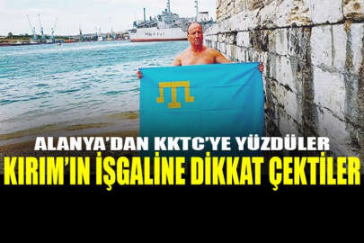 Ukraynalı yüzücüler Türkiye'de Kırım'ın işgaline karşı yüzdü