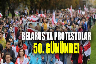 Belarus'taki protestoların 50. gününde on binlerce kişi sokağa çıktı