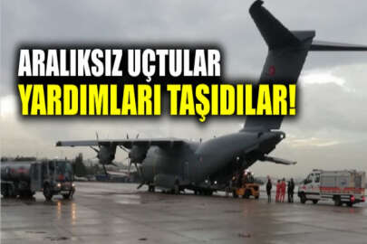 8 uçak aralıksız uçuş yaparak ekipleri ve teçhizatları İzmir'e ulaştırdı