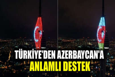 Küçük Çamlıca Radyo ve Televizyon Kulesi, Türkiye ve Azerbaycan bayraklarının rengine büründü