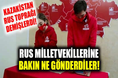 Kazak gençlerden Rus milletvekillerine, Kazakistan haritalı çikolata mesajı