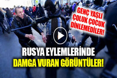Rusya'daki protestolara ait gözaltı girişimleri kameralara böyle yansıdı!