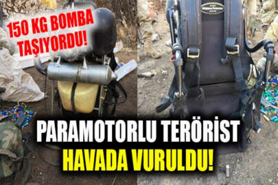 150 kilo bomba taşıyan paramotorlu terörist havada vuruldu!