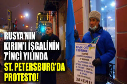 St. Petersburg’da Barışçıl Direniş destekçilerinden, Kırım’ın Rus İşgaline Karşı Direniş Günü'nde tek kişilik eylem