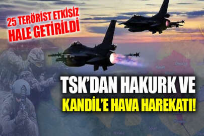 TSK'dan Hakurk ve Kandil’e hava harekatı: 25 terörist etkisiz hale getirildi