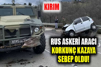 Rus askeri aracı Kırım'da kazaya sebep oldu