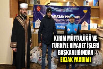 Kırım Müftülüğü ile Türkiye Diyanet İşleri Başkanlığı Ukrayna'da erzak yardımı yaptı