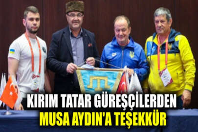 Kırım Tatar güreşçiler, Türkiye Güreş Federasyonu Başkanı Musa Aydın'a teşekkür etti