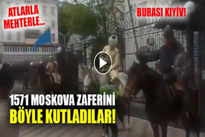 Kırım Hanı Devlet Giray'ın Moskova zaferinin 450. yıl dönümü Rusya'nın Kıyiv Büyükelçiliği önünde kutlandı!