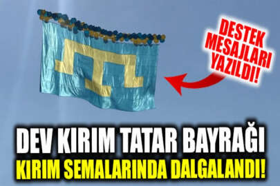 Dev Kırım Tatar bayrağı, işgal altındaki Kırım'a gönderildi