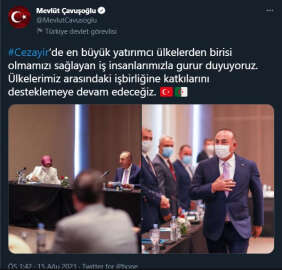 Dışişleri Bakanı Mevlüt Çavuşoğlu Cezayir’de