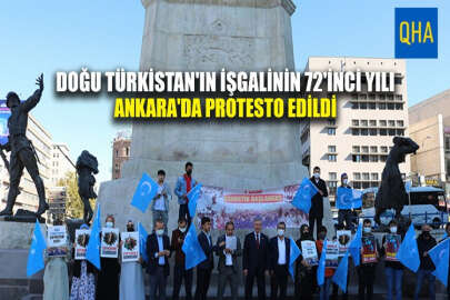 Doğu Türkistan'ın işgalinin 72. yılında Ankara'da protesto eylemi
