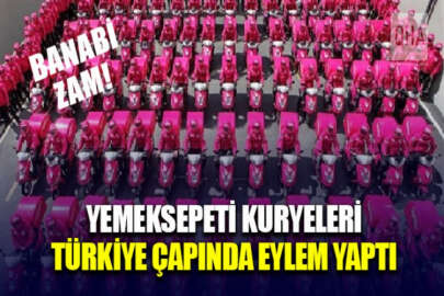 Yemeksepeti motokuryeleri düşük zamma karşı eylem yaptı!