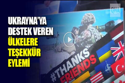 Aktivistlerden Rus saldırganlığına karşı Ukrayna’ya destek veren ülkelere teşekkür mitingi