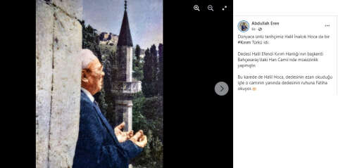 YTB Başkanı Eren'den anlamlı Halil İnalcık paylaşımı