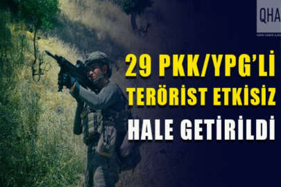 Milli Savunma Bakanlığı: Suriye'nin kuzeyinde 29 PKK/YPG’li terörist etkisiz hale getirildi