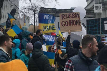 Kanada'da Rusya'nın Ukrayna'yı işgal girişimi protesto edildi
