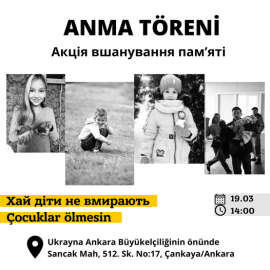 Ukrayna Derneğinden işgalci Rusya'nın saldırılarında ölen Ukraynalı çocuklar için anma töreni