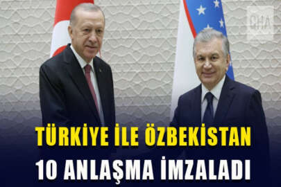 Cumhurbaşkanı Erdoğan, Özbekistan Cumhurbaşkanı Mirziyoyev ile bir araya geldi: 10 anlaşma imzalandı