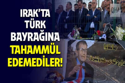 Irak'ta Türkmen sanatçı Muhammet Ahmet Erbilli'nin tabutuna sarılan Türkmeneli bayrağı kaldırıldı