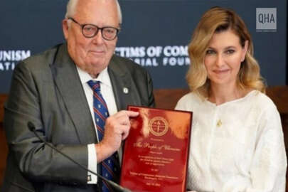 First Lady Olena Zelenska, Ukrayna halkı adına Muhalif İnsan Hakları Ödülü'nü aldı