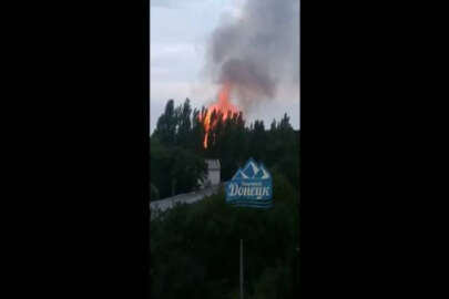 Donetsk'te Rus mühimmat deposu yandı