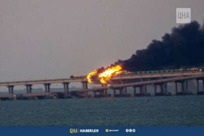 Kerç Köprüsü'ndeki patlama anına ait görüntüler ortaya çıktı
