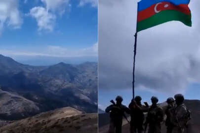 Hankendi yolunda kontrol altına alınan tepeye Azerbaycan bayrağı dikildi