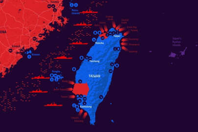 Tayvan, ada çevresinde Çin'e ait çok sayıda uçak ve savaş gemisi tespit etti!
