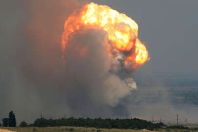 Kırım'daki patlamanın sonuçları uydudan görüntülendi