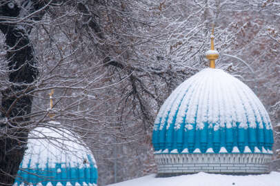 Özbekistan'dan kar manzaraları