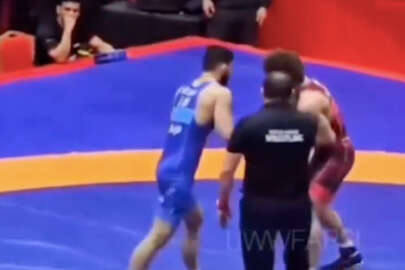 Antalya’da düzenlenen güreş müsabakasında Türk sporcu ile İranlı sporcu birbirine girdi!