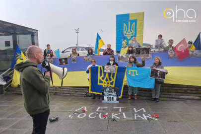 İstanbul'da Rusya'nın Ukrayna'da işlediği savaş suçları protesto edildi