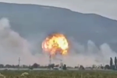 Kırım'da işgalcilere ait bir mühimmat deposu yandı!