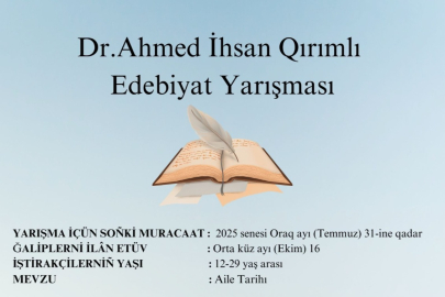 Dr. Ahmed İhsan Kırımlı Edebiyat Yarışması eserlerini bekliyor!