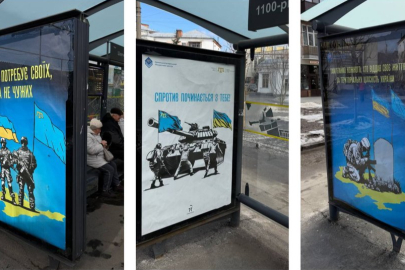 Poltava’da Kırım’ın işgaline karşı direnişe adanan reklam panoları yerleştirildi