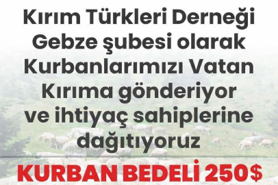 Kırım Derneği Gebze Şubesi'nden vatan Kırım’a kurban bağışı kampanyası