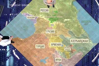Rus devlet televizyonundan küstah Azerbaycan haritası!